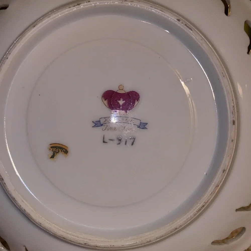 Vintage Kelvin Fine China L-917 Footed Tea Cup & Pierced Saucer